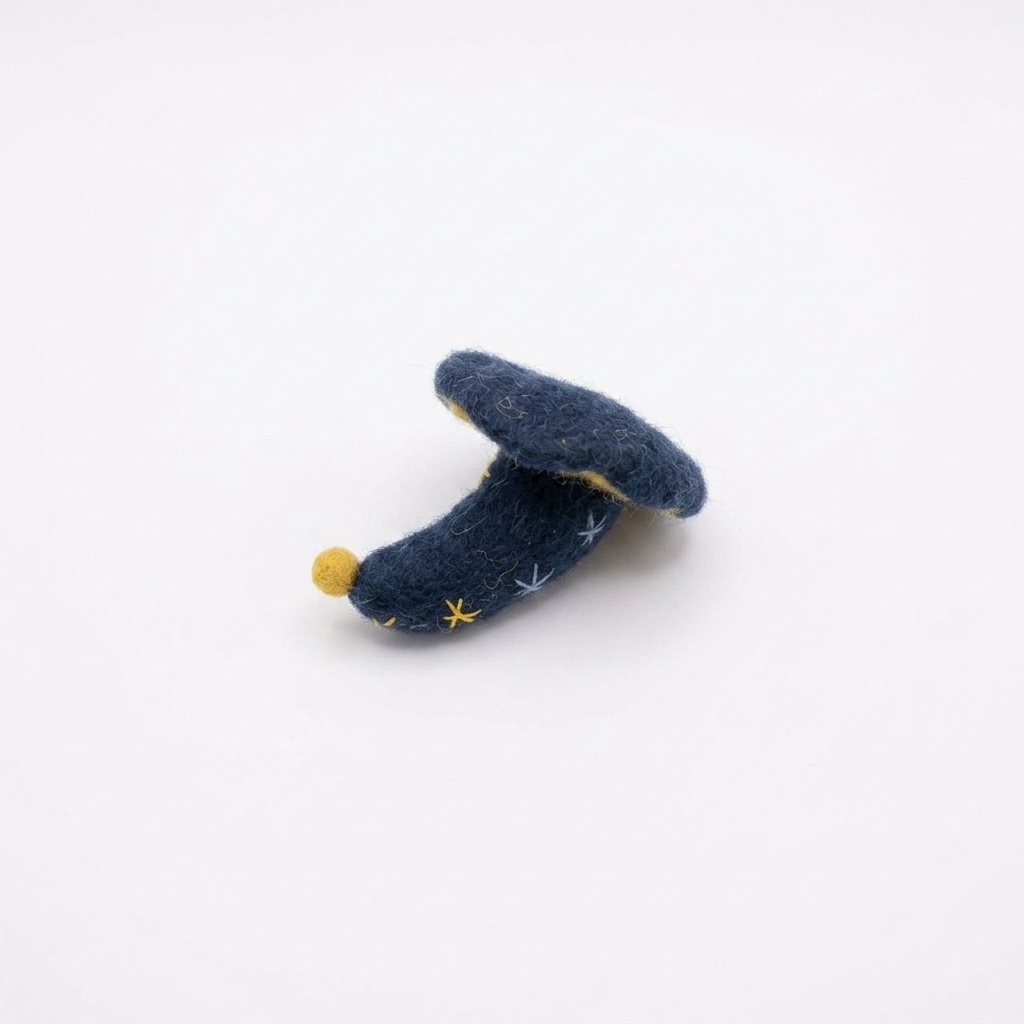 Dark Blue Enchanted Magic Wizard Hat Wool Felt Charm Component