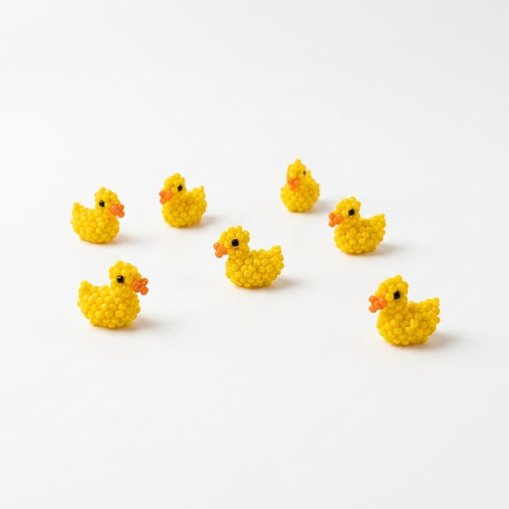 Yellow Duck Handmade Mini Beaded Charm Component