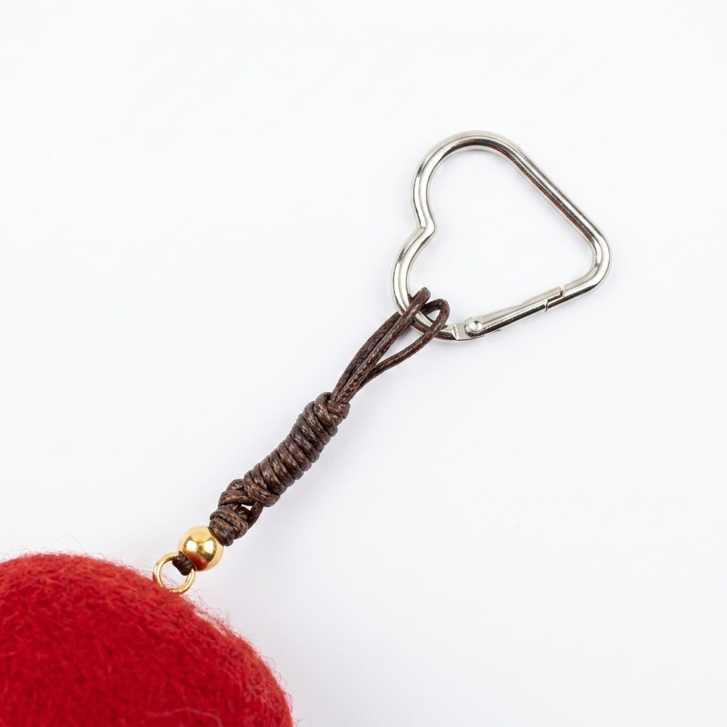 2pc, Red Mushroom Wool Felt Bag Charm Key Chain