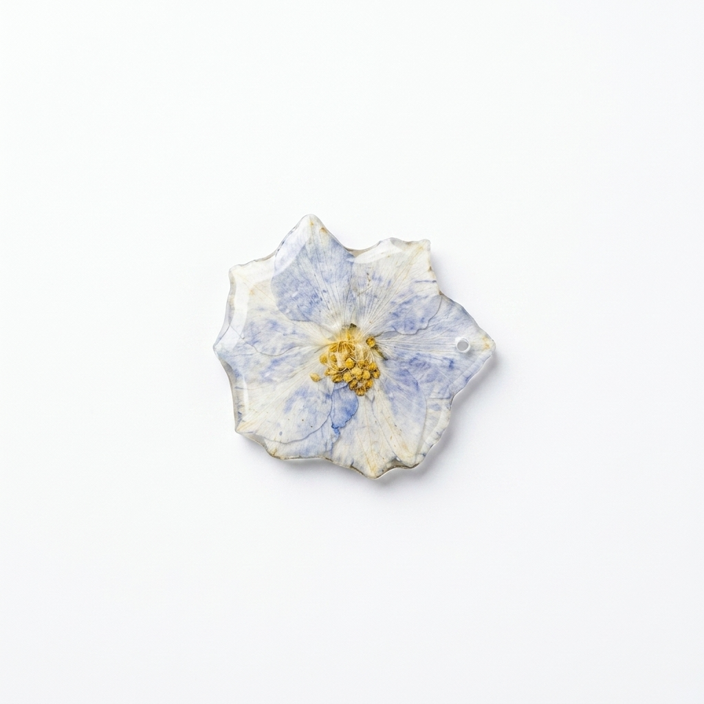 5pc, 2 Colors Pressed Real Hydrangea Flower Resin Pendant Charm