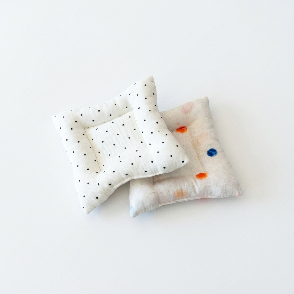 Pastel Watercolor Colorful Polka Dot Beige Cotton Placemats Coasters
