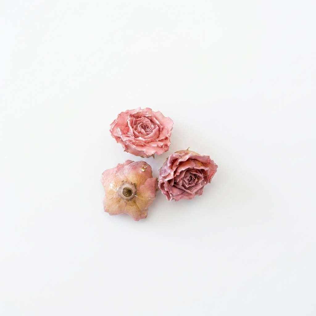 Premium Pink Real Rose Bloom Flower Resin Pendant Charm Component