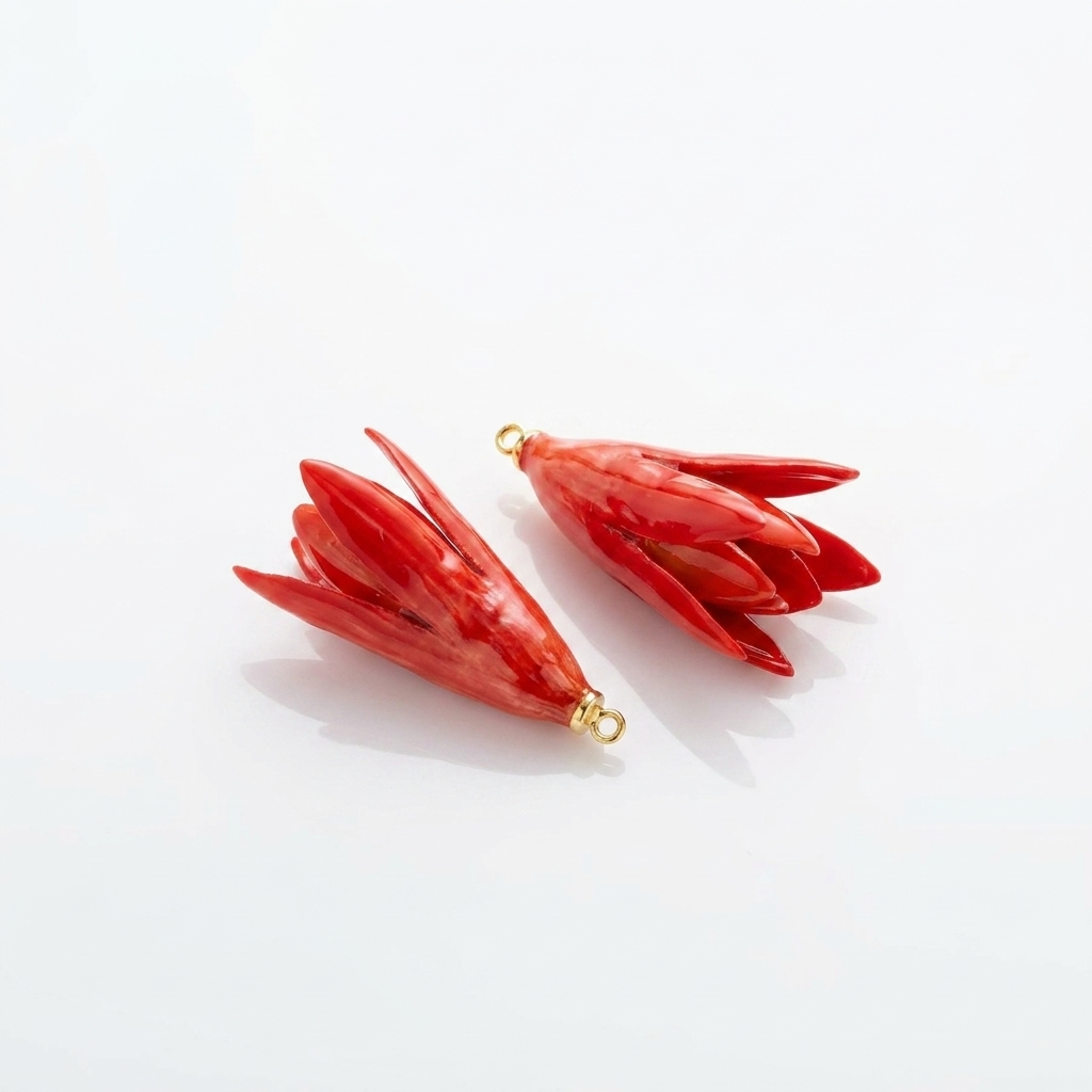 5pc, 2 Colors Real Magnolia Flower Buds Resin Pendant Charm
