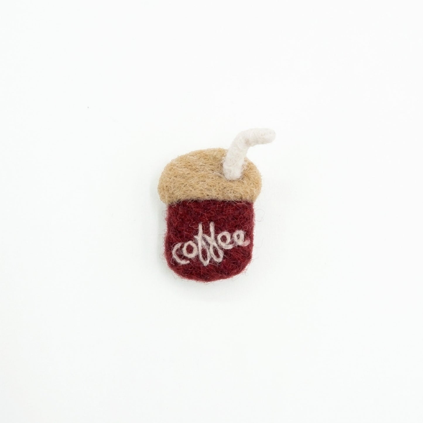 Coffee Drink Embroidered Wool Felt Cup Charm Component