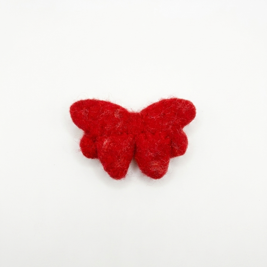 Polka Dot Red Bow Wool Felt Applique Charm Component & Magnet