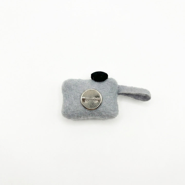 Pink Blue Mini Camera Fabric Ornament Charm Brooch Pin Component