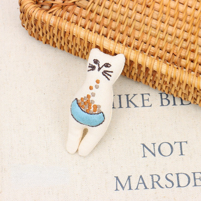 5pc, 3 Colors Stylistic Cat Kitten Fabric Ornament Charm Component