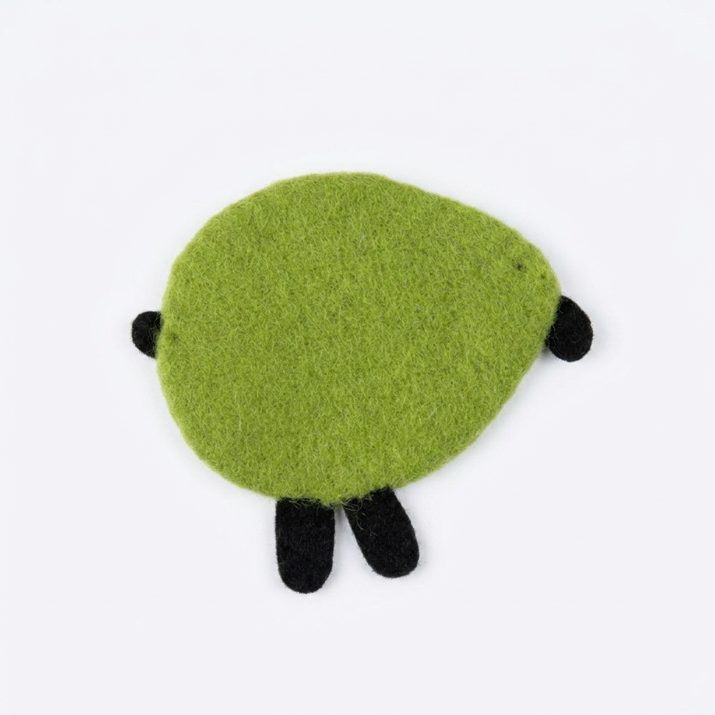 Green Grass Sheep Wool Felt Coaster Cup Mat