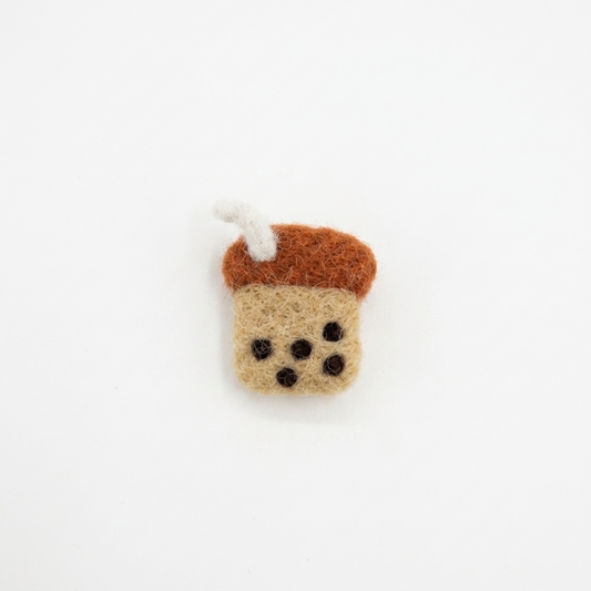 5pc, Bubble Tea Boba Wool Felt Dangle Ornament