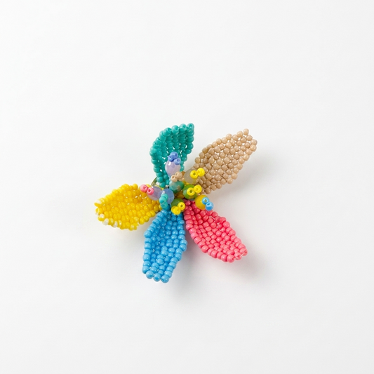 5pc, Handmade Multi-color Blooming Flower Beaded Charm Ornament