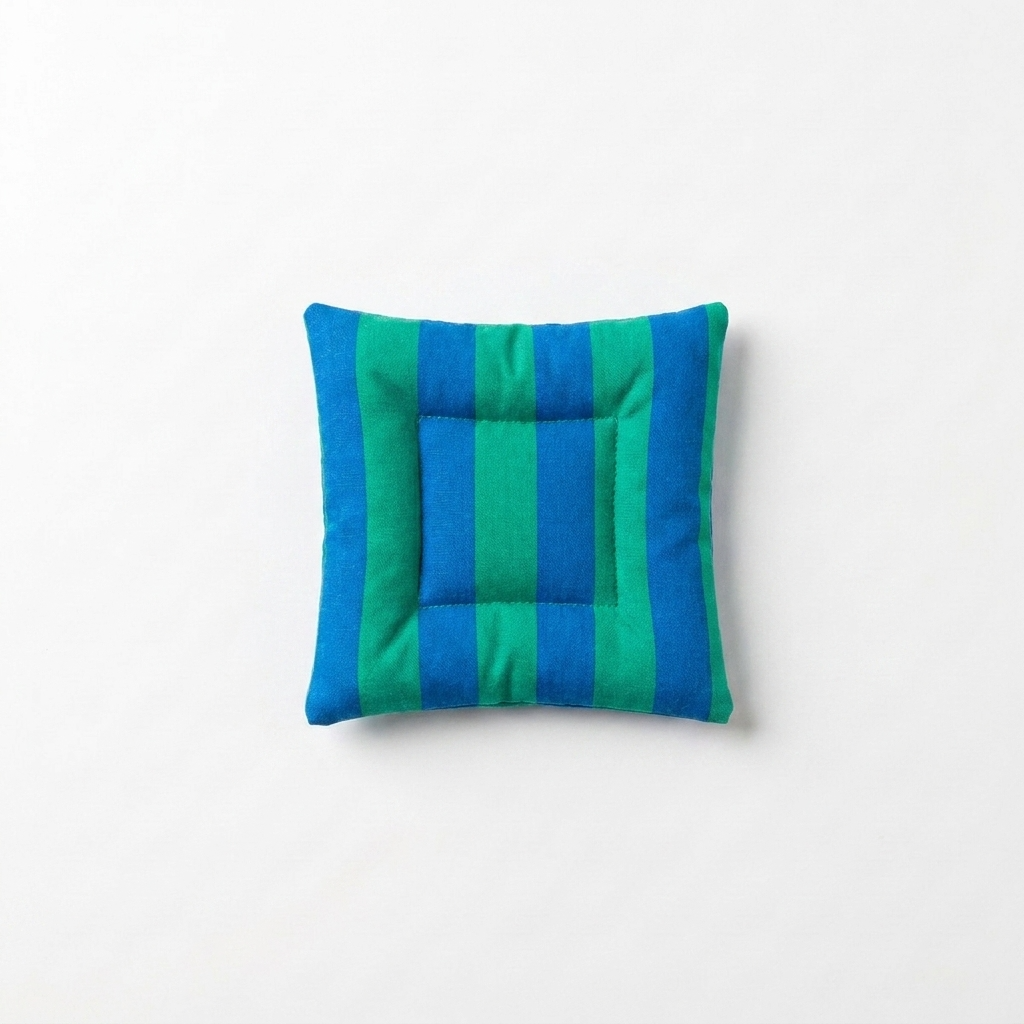 2pc, Nautical Blue Tropical Green Striped Placemats & Coasters