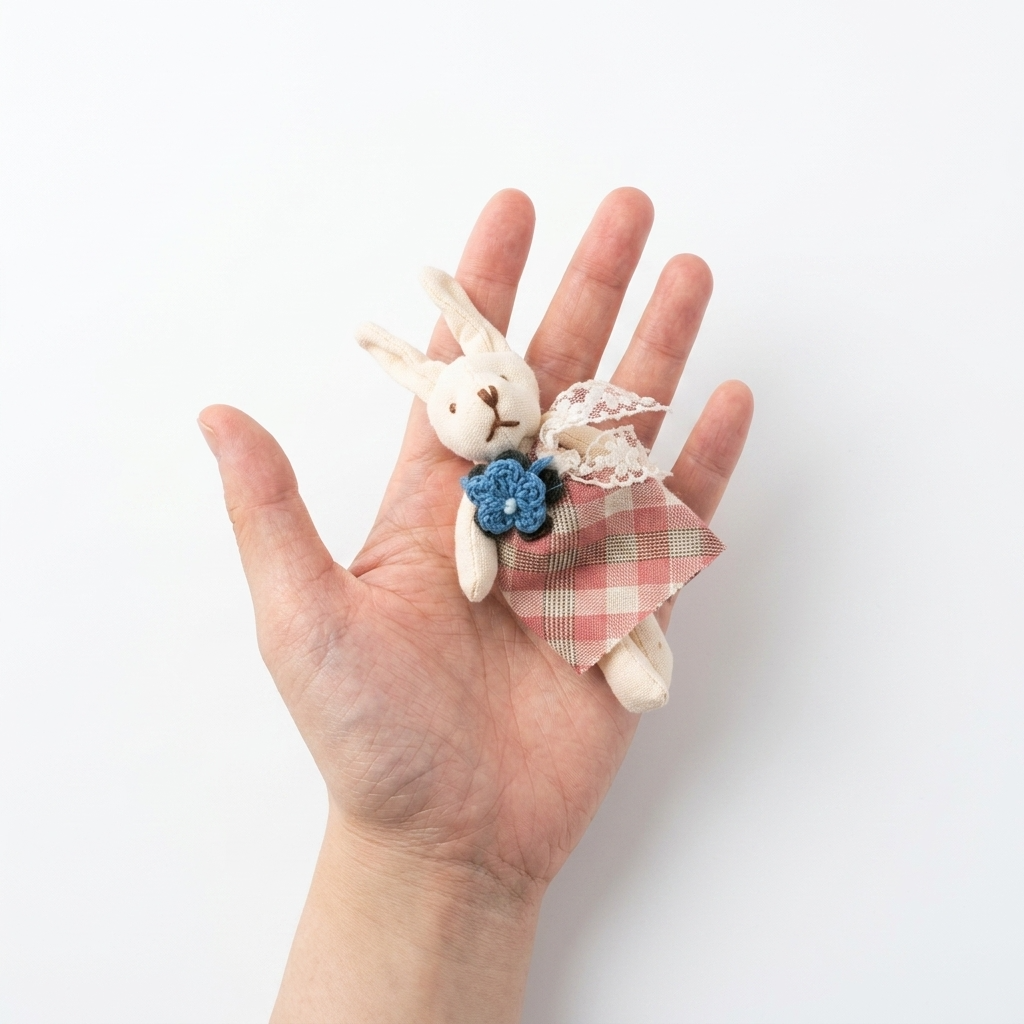 Flower Dress Bunny Fabric Sewn Ornament Charm Brooch Pin Component