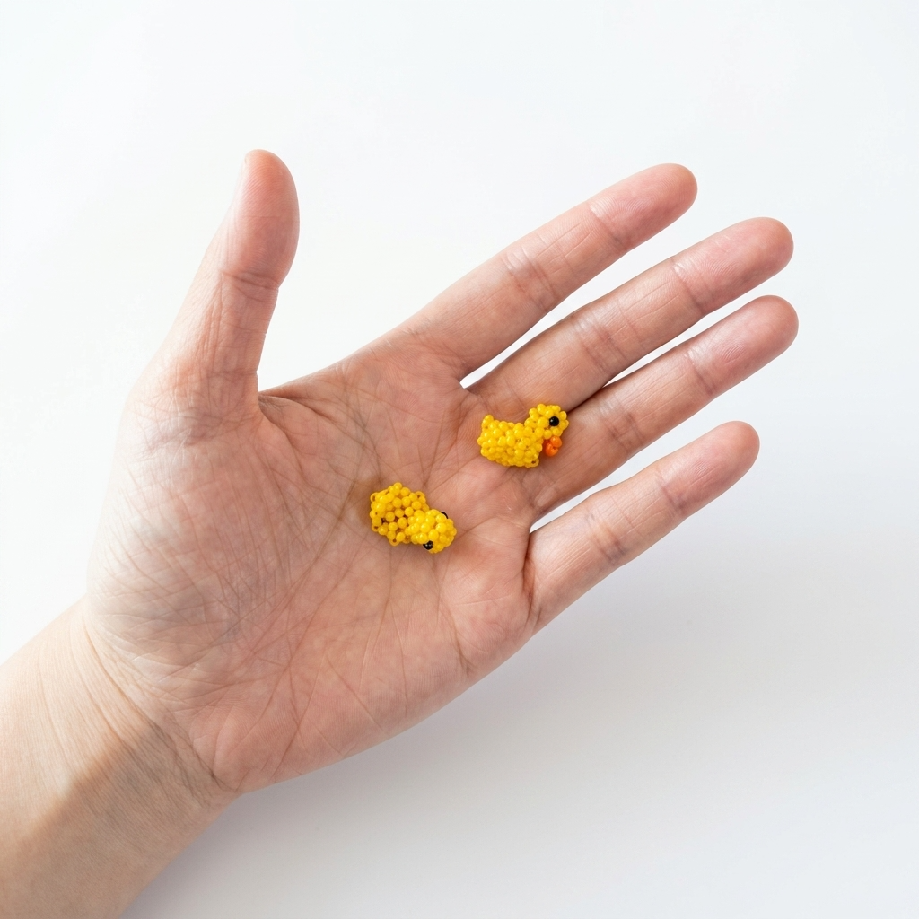 Yellow Duck Handmade Mini Beaded Charm Component
