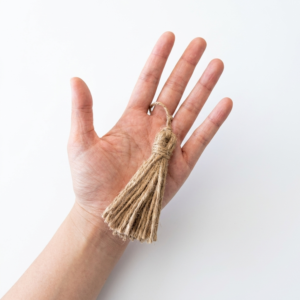 Rustic Jute Twine Checkered Tassel Trim Ornament Component