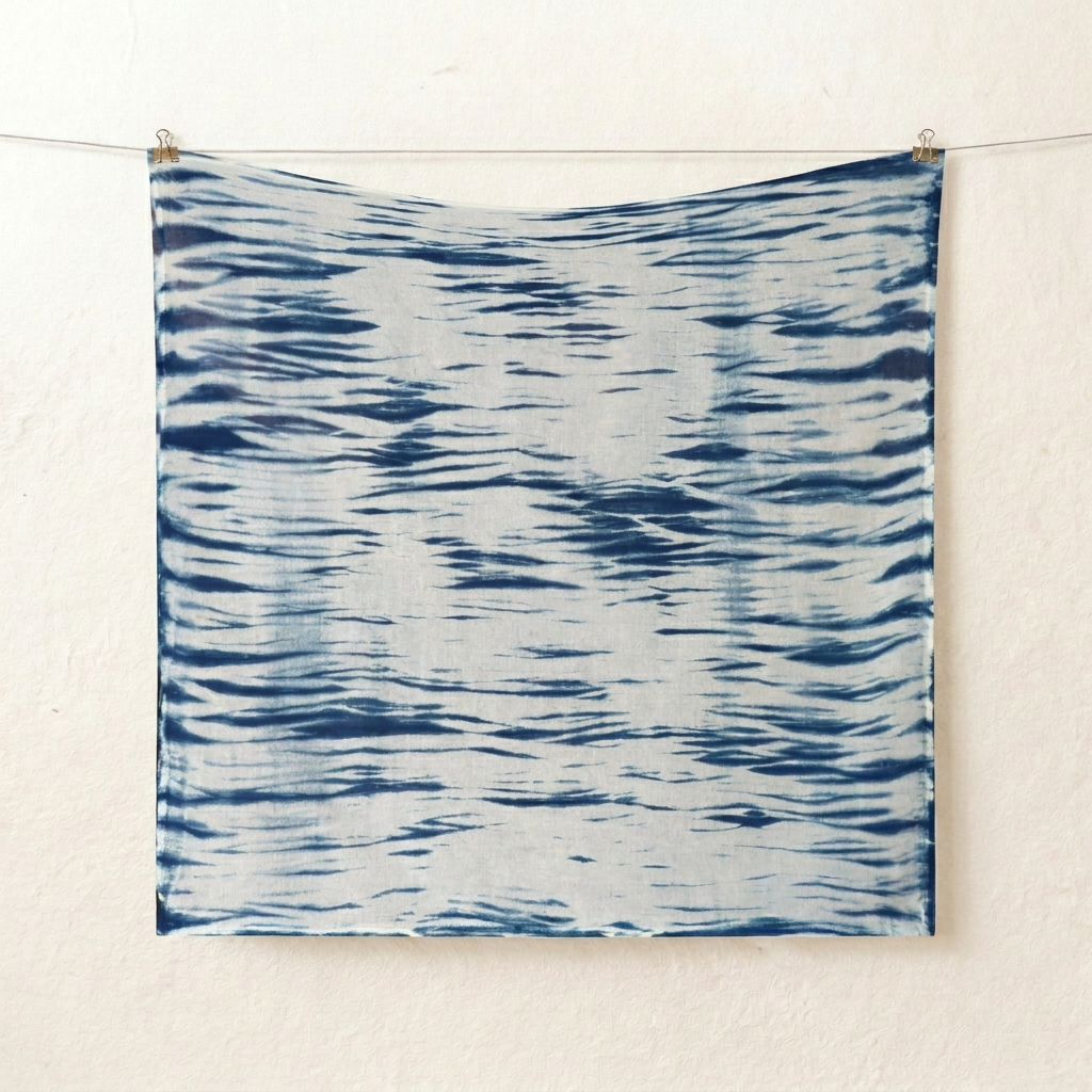 1pc, Square Abstract Pattern Tie Dye Cotton Fabric Scarf