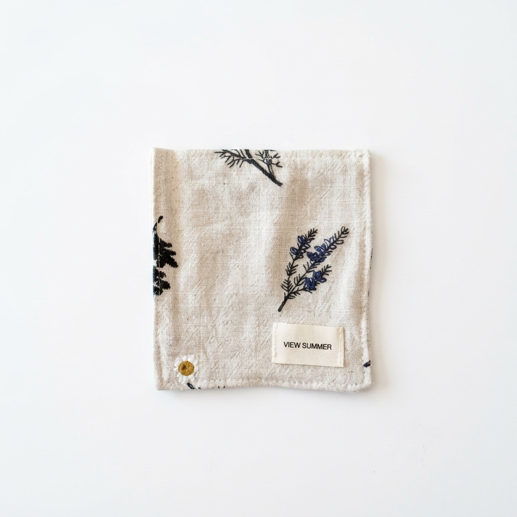 Botanical Flower Embroidered Cotton Placemats Coasters Pouch