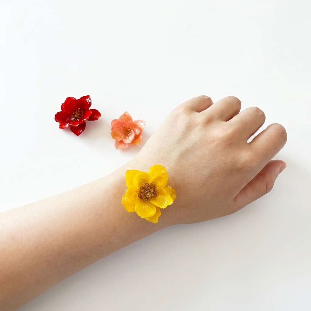 4 Colors Real Camellia Flower Resin Pendant Charm Component