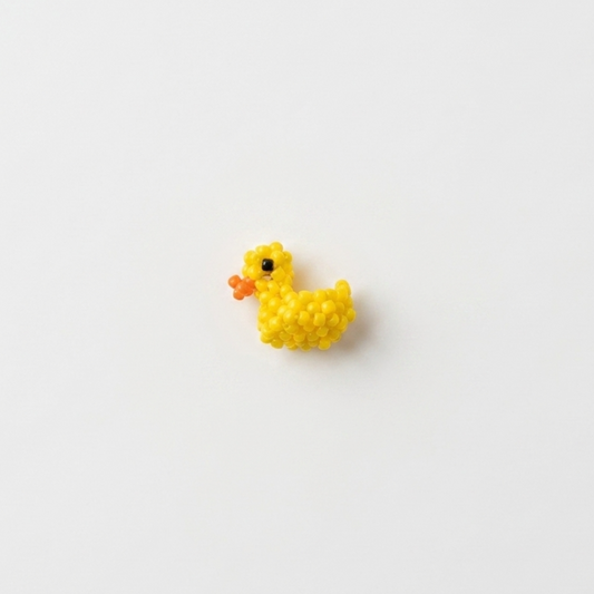 5pc, Handmade Yellow Duck Beaded Charm Ornament