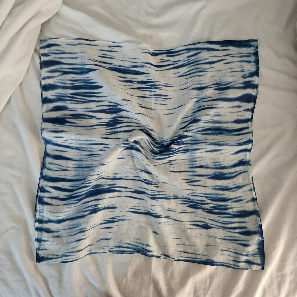 1pc, Square Abstract Pattern Tie Dye Cotton Fabric Scarf
