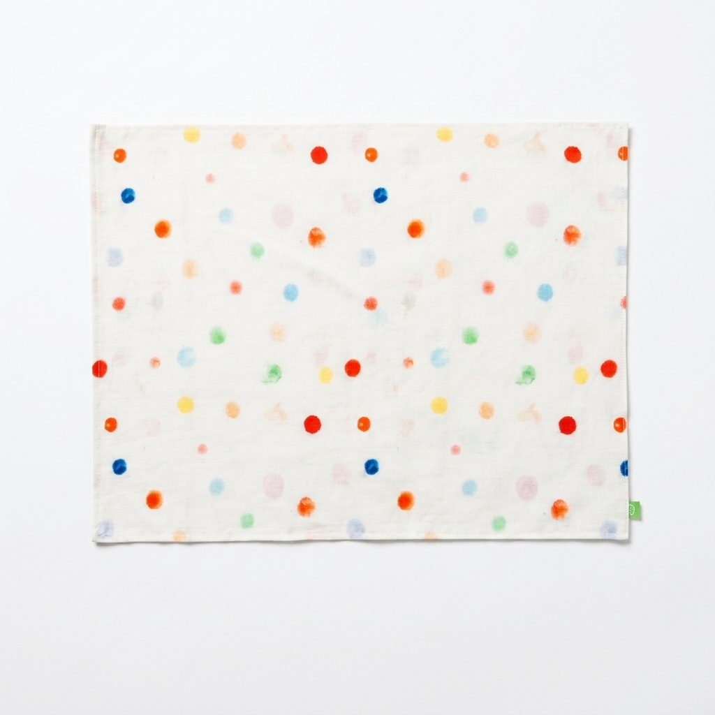 Pastel Watercolor Colorful Polka Dot Beige Cotton Placemats Coasters