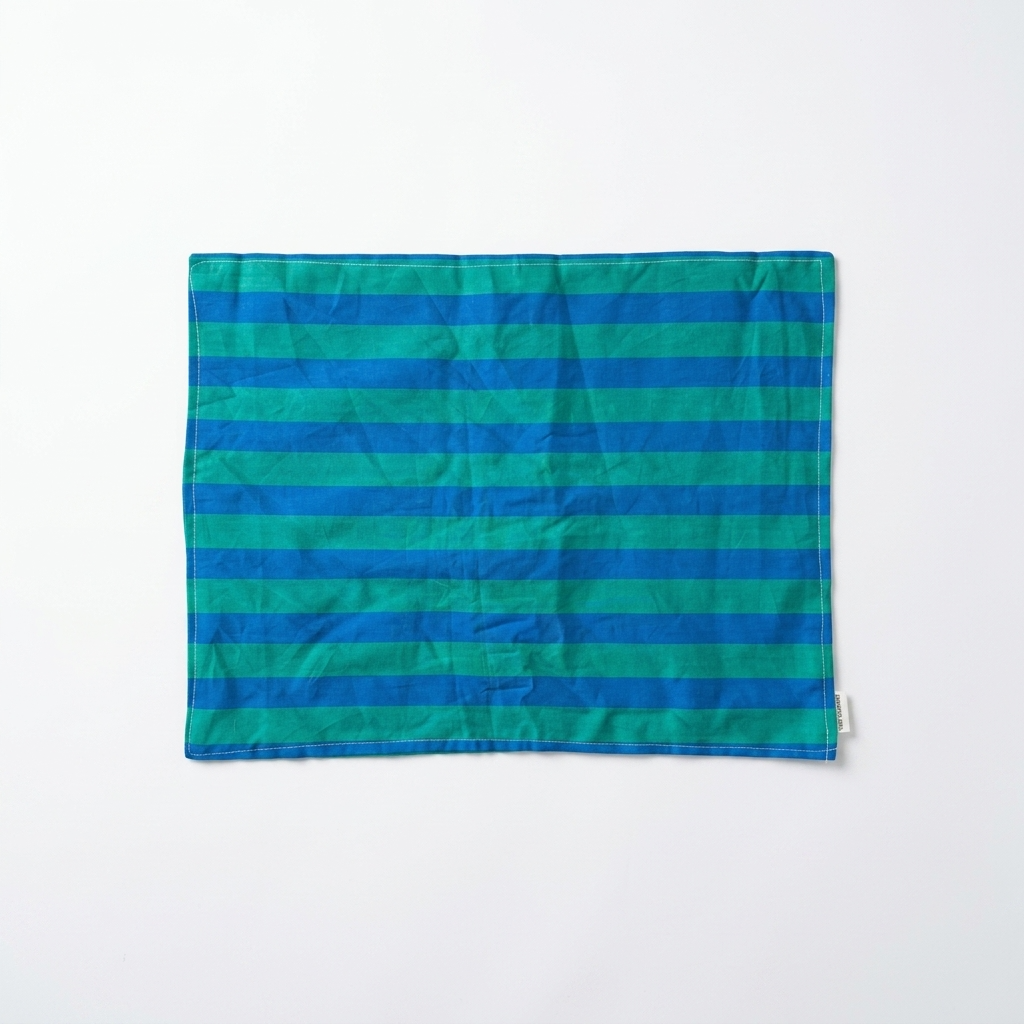 Nautical Blue Tropical Green Striped Placemats & Coasters