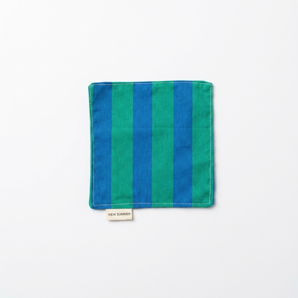 Nautical Blue Tropical Green Striped Placemats & Coasters