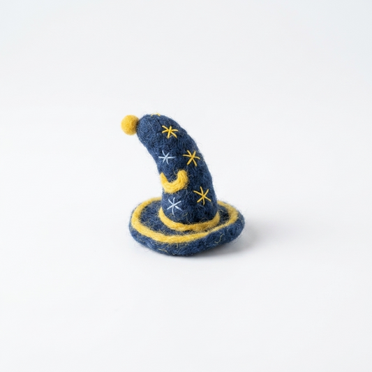 Dark Blue Enchanted Magic Wizard Hat Wool Felt Charm Component