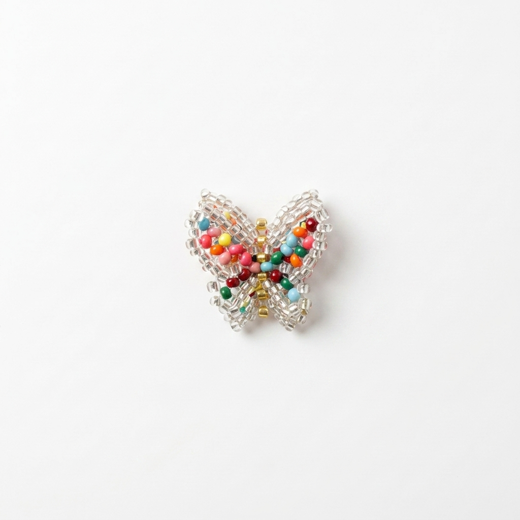 5pc, Handmade Pastel Colorful Butterfly Bead Charm Ornament