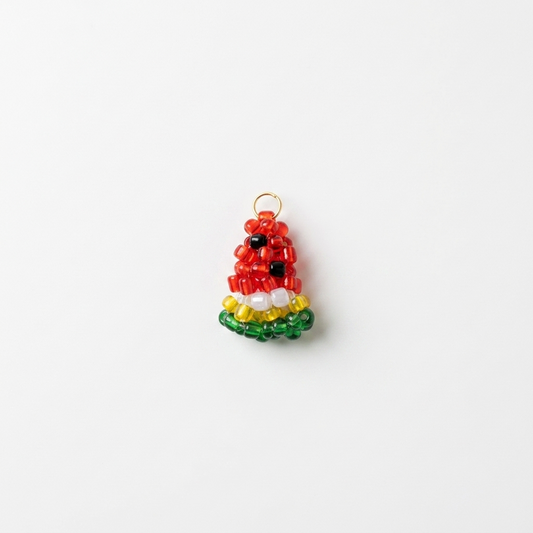 5pc, Handmade Mini Watermelon Slice Beaded Charm Ornament