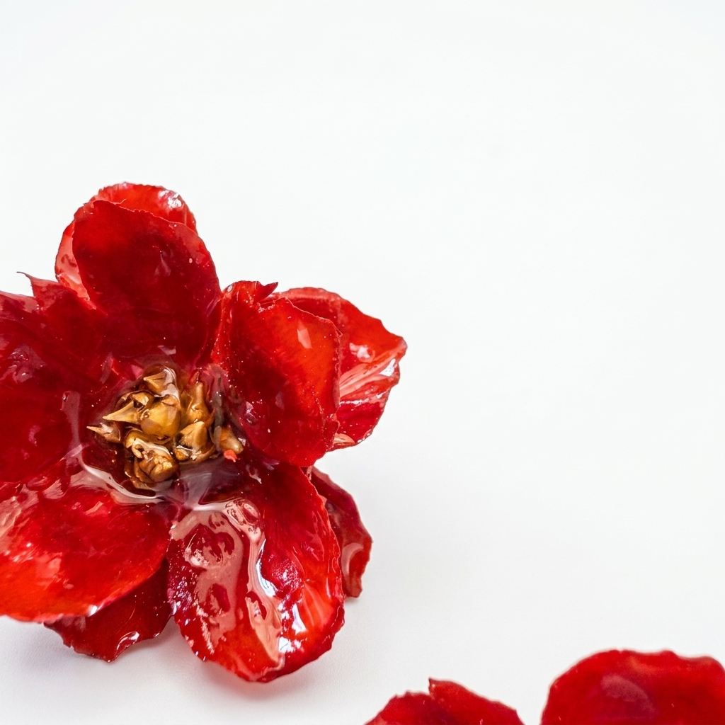 5pc, 3 Colors Real Camellia Flower Resin Pendant Charm
