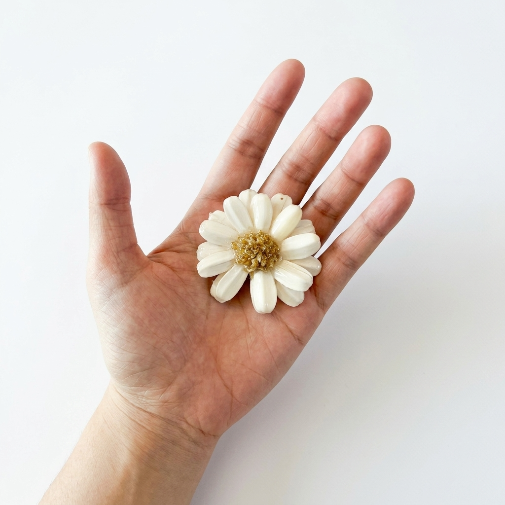 White Daisy Real Flower Resin Pendant Charm Component