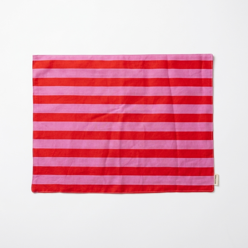 Dragonfruit Pink and Crimson Red Striped Mats & Coasters
