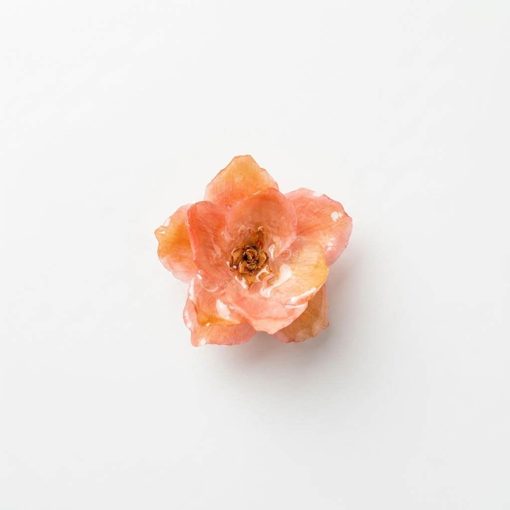 5pc, 3 Colors Real Camellia Flower Resin Pendant Charm