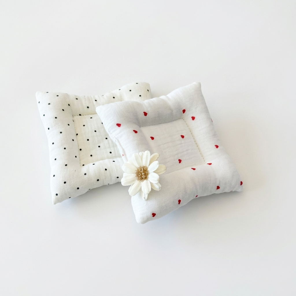 Black Polka Dot Cream White Cotton Placemats Coasters