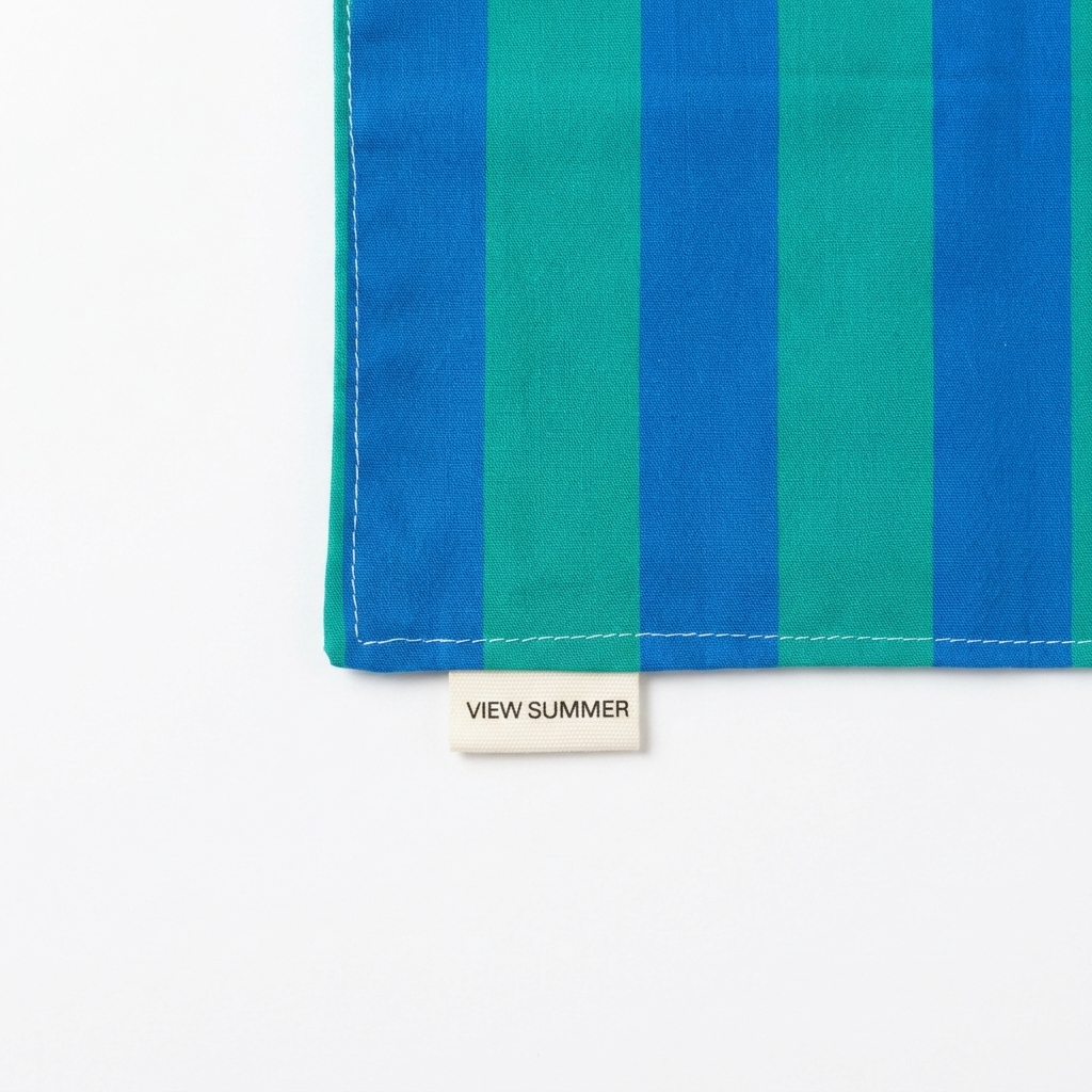 Nautical Blue Tropical Green Striped Placemats & Coasters