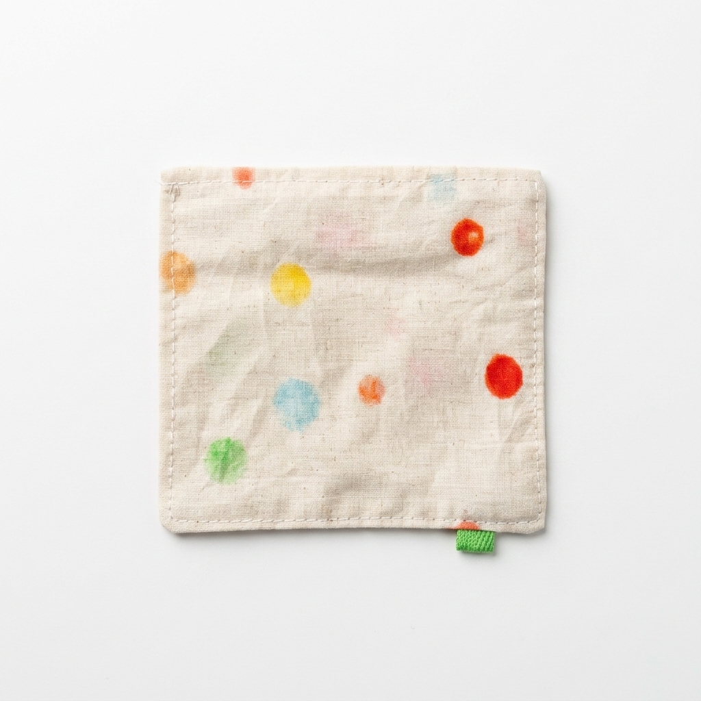 Pastel Watercolor Colorful Polka Dot Beige Cotton Placemats Coasters