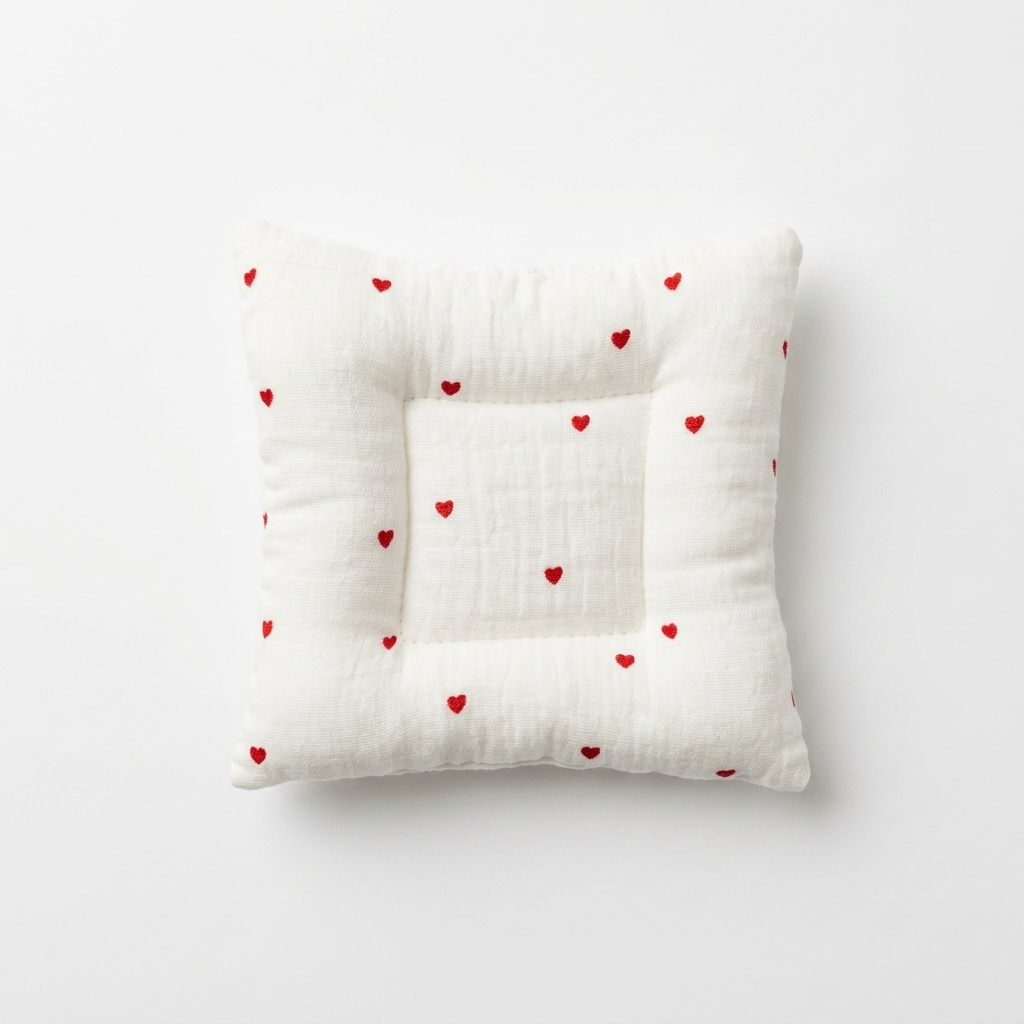 Little Red Sweet Heart Cream White Cotton Placemats Coasters