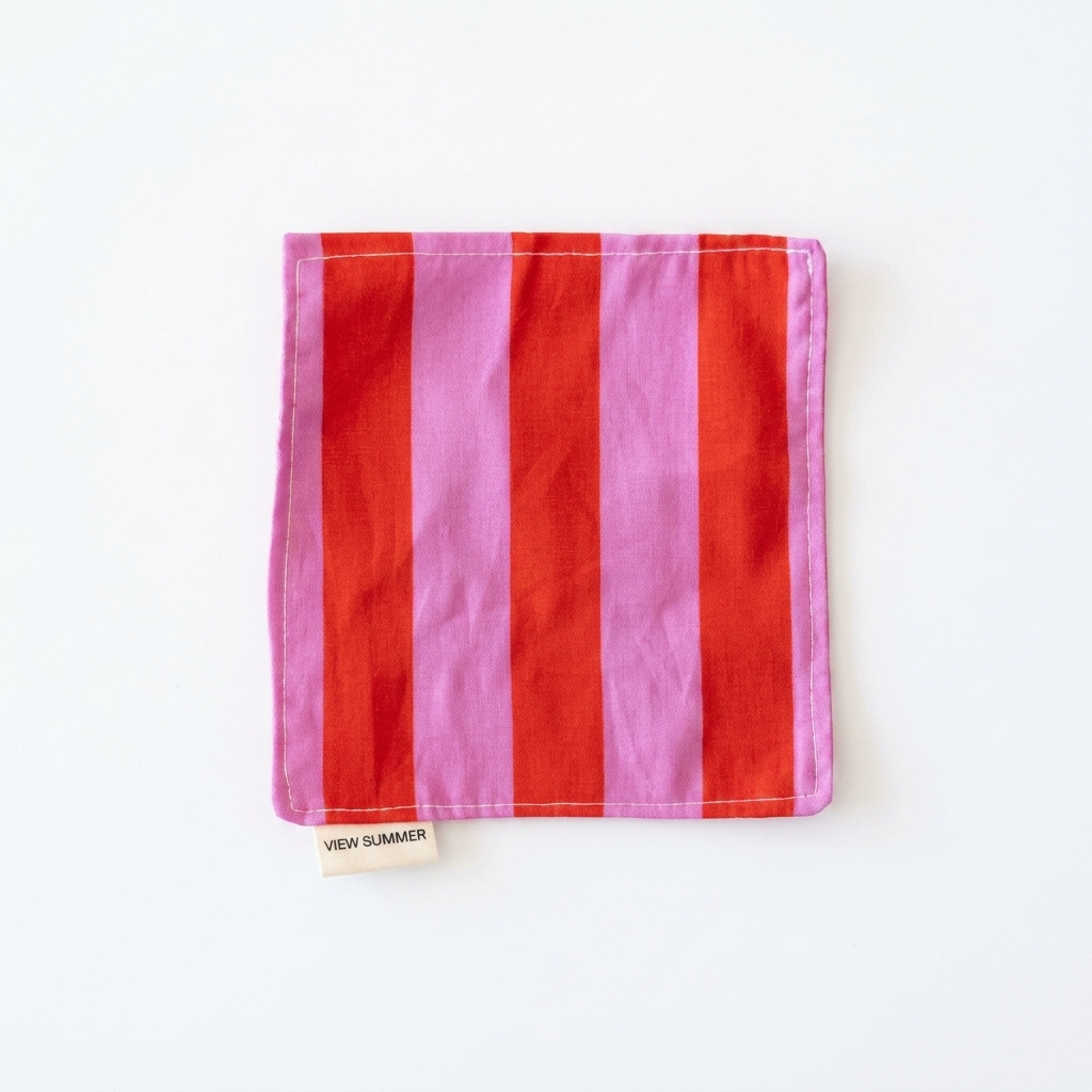 Dragonfruit Pink and Crimson Red Striped Mats & Coasters