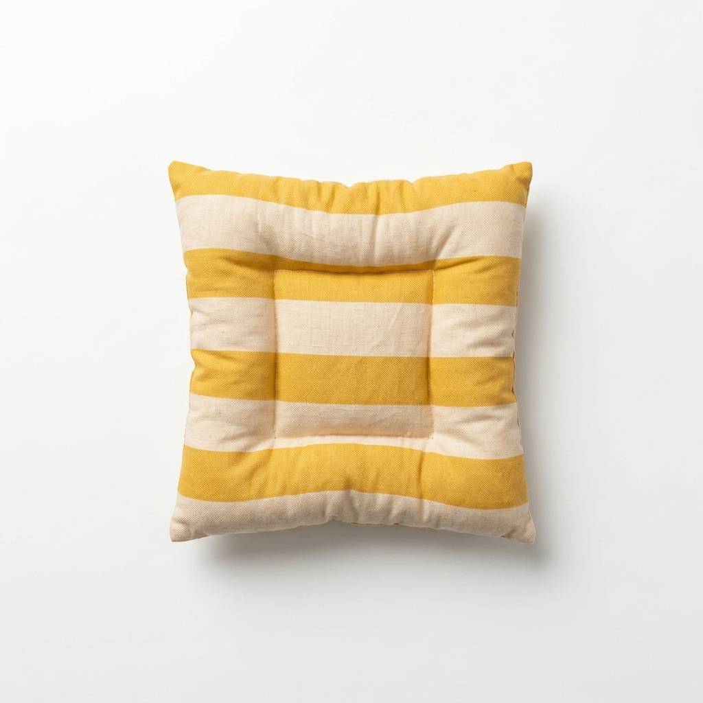 Citron Yellow and Cream Beige Striped Placemat & Coaster