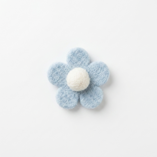 5pc, Red Blue Classic Red Daisy Wool Felt Charm Ornament