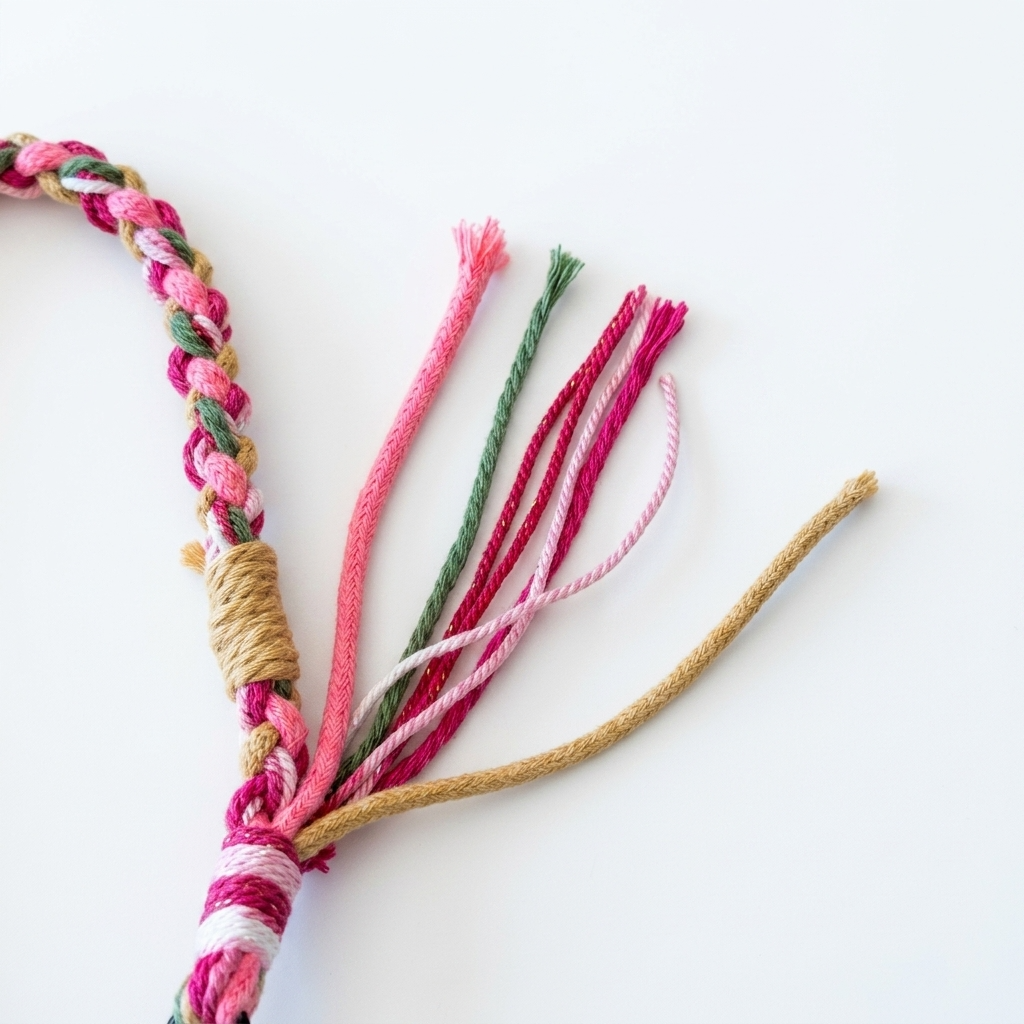 2 colors Handmade Colorful Braided Woven Cotton Tassel Phone Chain Strap