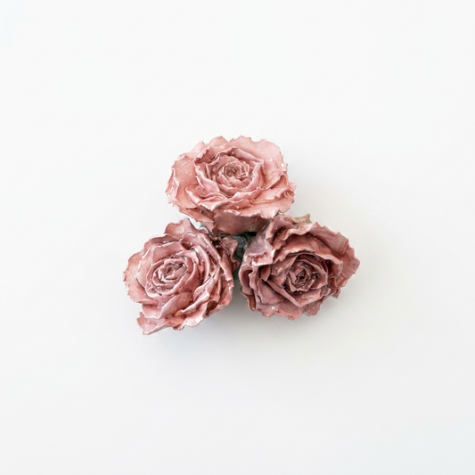 Premium Pink Real Rose Bloom Flower Resin Pendant Charm Component