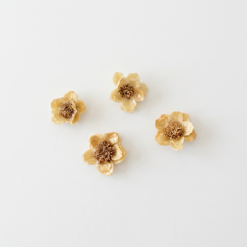4 Colors Real Camellia Flower Resin Pendant Charm Component