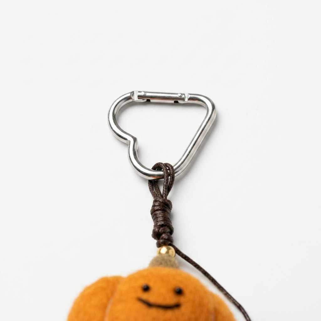 2pc, Smiley Face Orange Pumpkin Wool Felt Bag Charm Key Chain