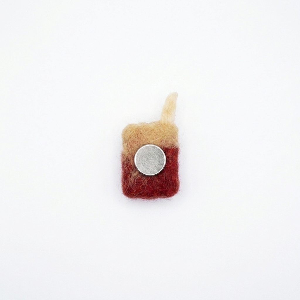 Coffee Drink Embroidered Wool Felt Cup Charm Component & Magnet