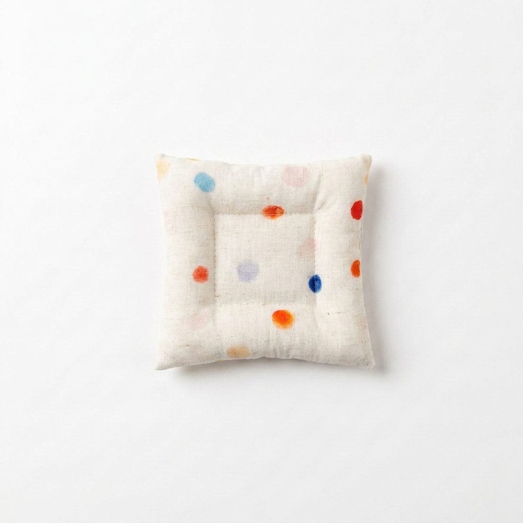 2pc, Pastel Watercolor Colorful Polka Dot Beige Cotton Placemats Coasters