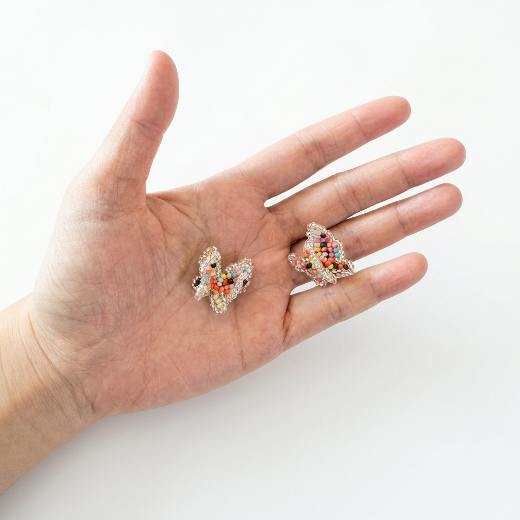 Colorful Pastel Butterfly Handmade Mini Beaded Charm Component
