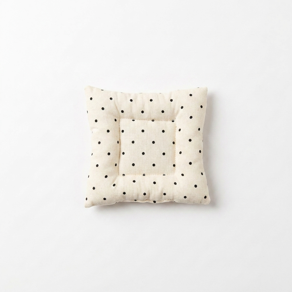 2pc, Timeless Black Polka Dot White Cotton Placemats Coasters