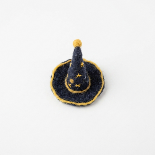5pc, Enchanted Magic Wizard Hat Wool Felt Ornament