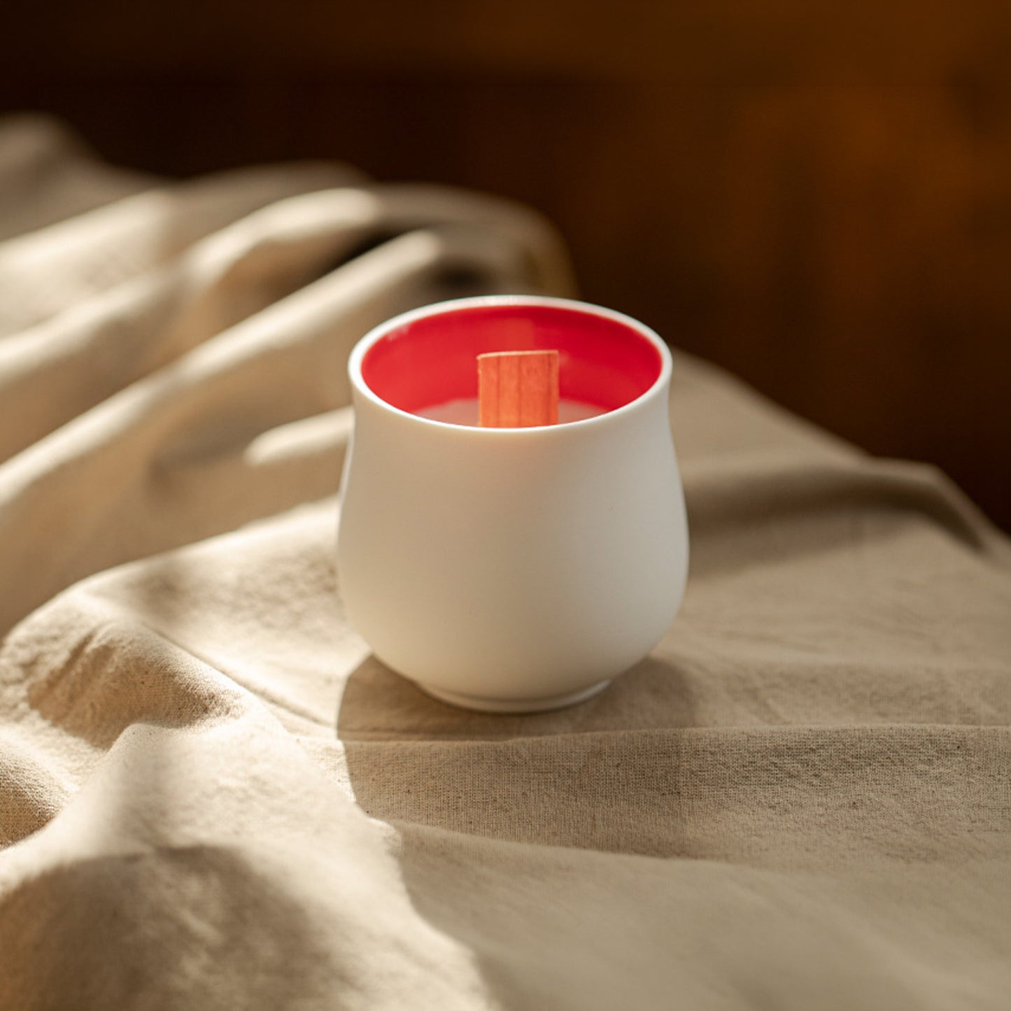 2pc, White with Colored Interior Ceramic Candle Vessel Jar